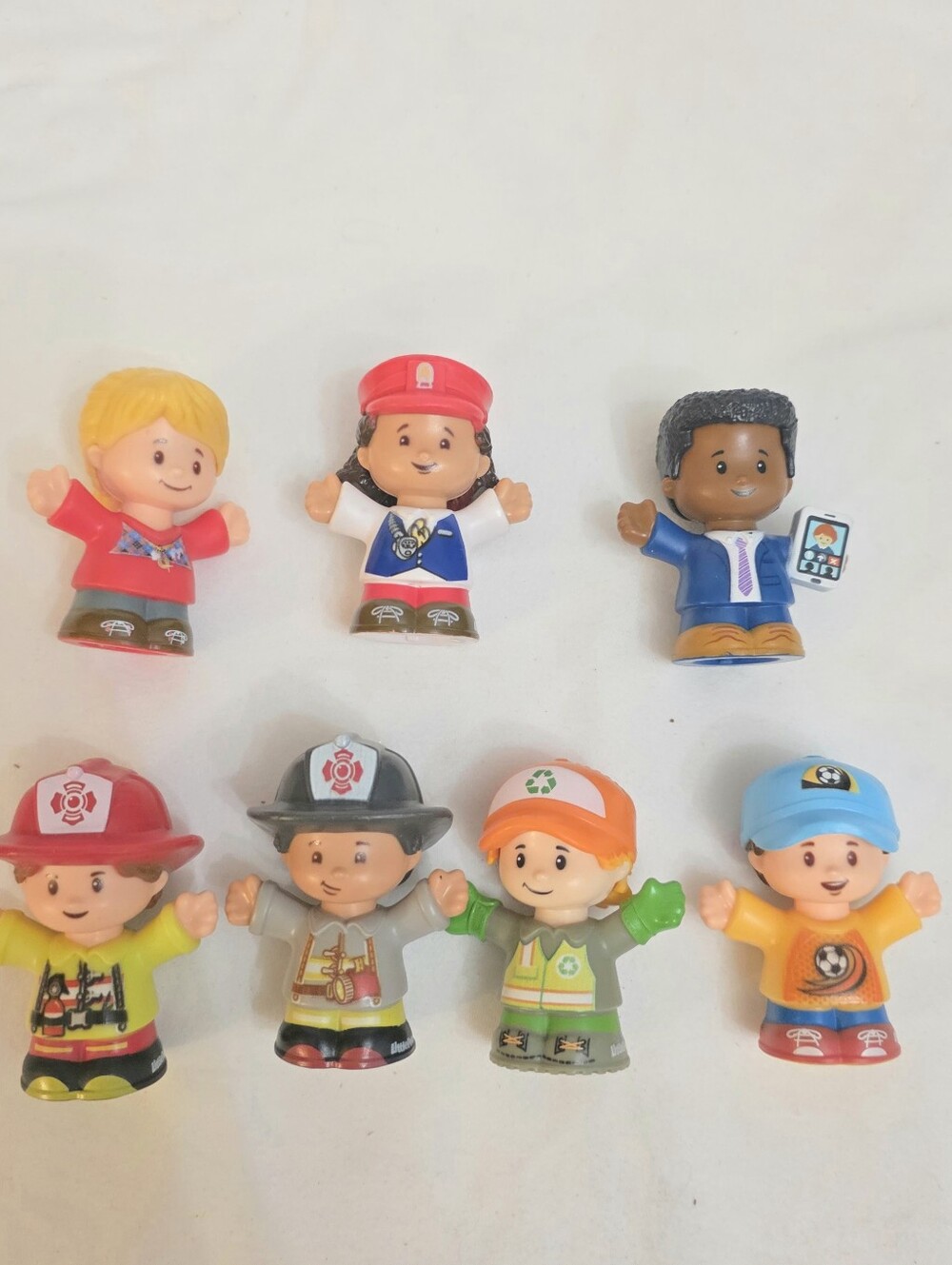 Fisher Price Little People Lot Of 7 Figures Firefighter Soccer Player Toys Kids